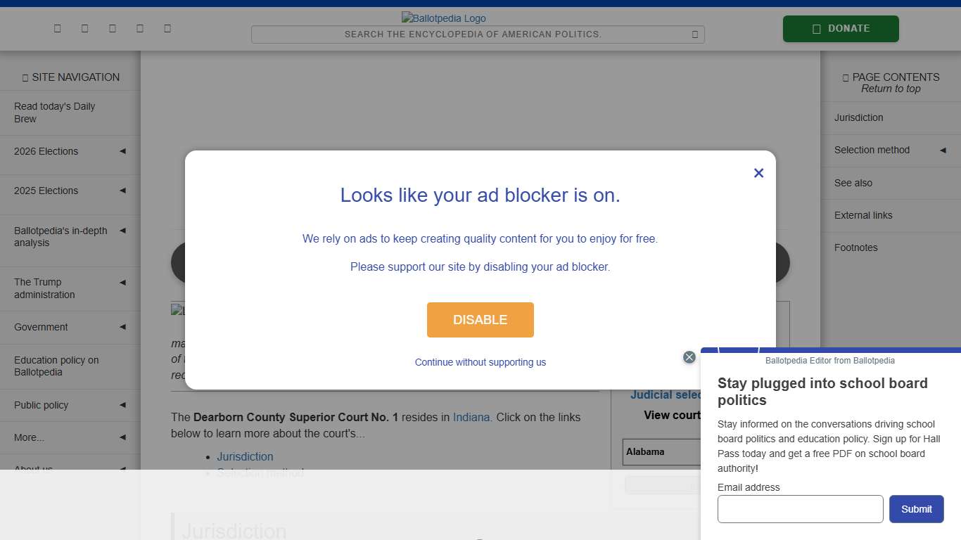 Dearborn County Superior Court, Indiana - Ballotpedia